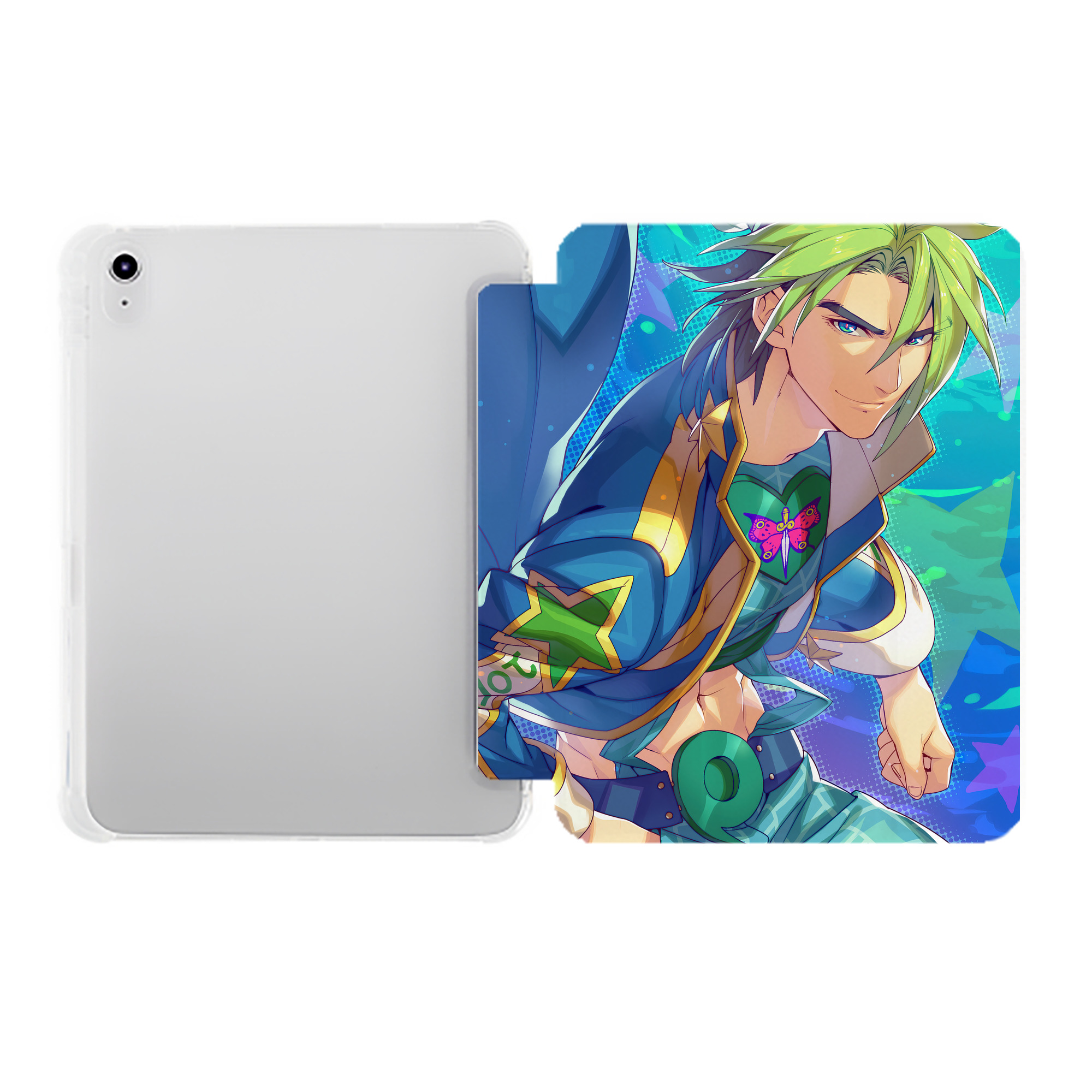 （画像用） ジョジョの奇妙な冒険 JoJo's Bizarre Adventure IPad ケース ペン収納付き 三つ折りスタンド PUレザー×シリコン 対応機種9.5/10.5/10.9インチ